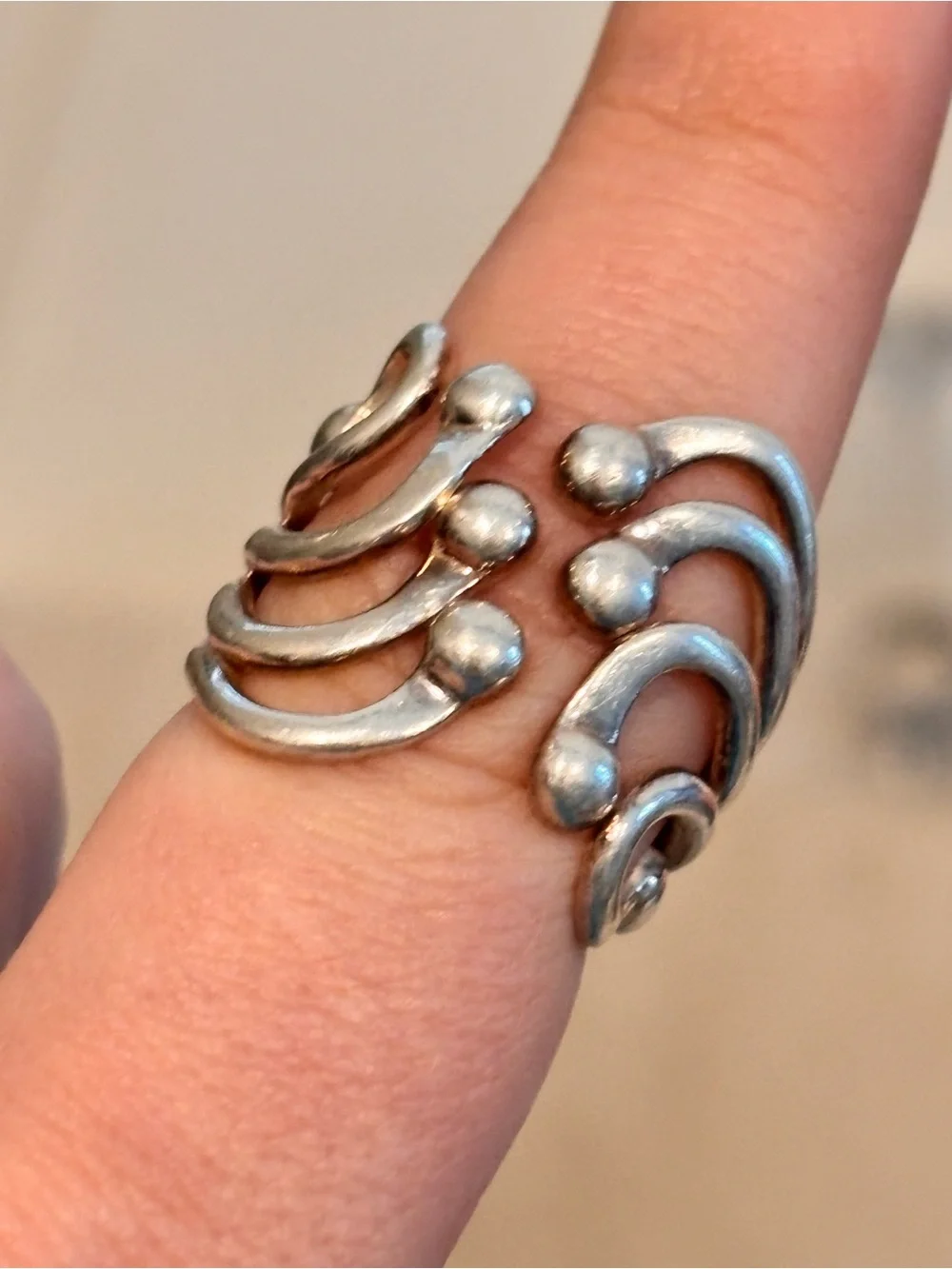 Vintage Designer 925 Sterling Silver Multi-Band Sculptural Ring - Size 6.5